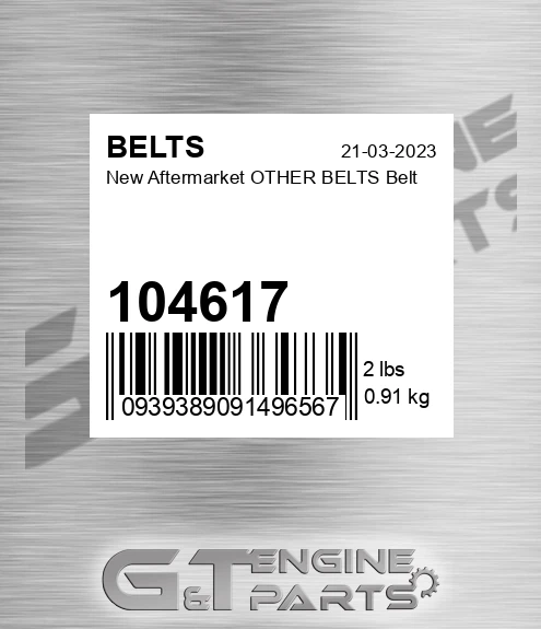 104617 New Aftermarket OTHER BELTS Belt