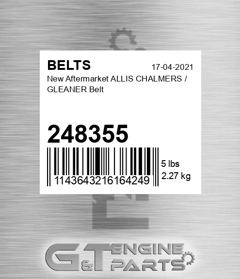 248355 New Aftermarket ALLIS CHALMERS / GLEANER Belt