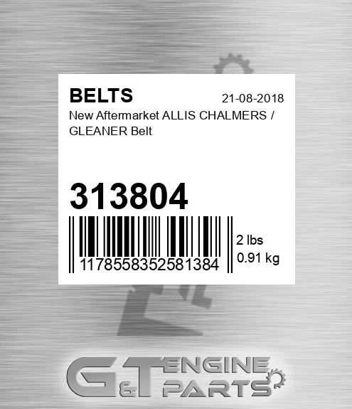313804 New Aftermarket ALLIS CHALMERS / GLEANER Belt