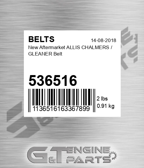 536516 New Aftermarket ALLIS CHALMERS / GLEANER Belt