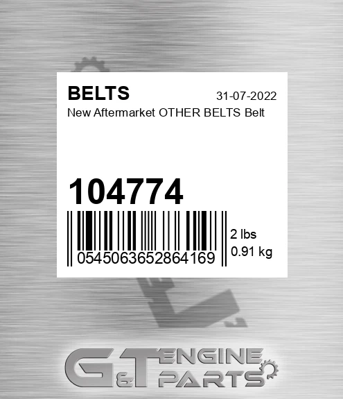 104774 New Aftermarket OTHER BELTS Belt
