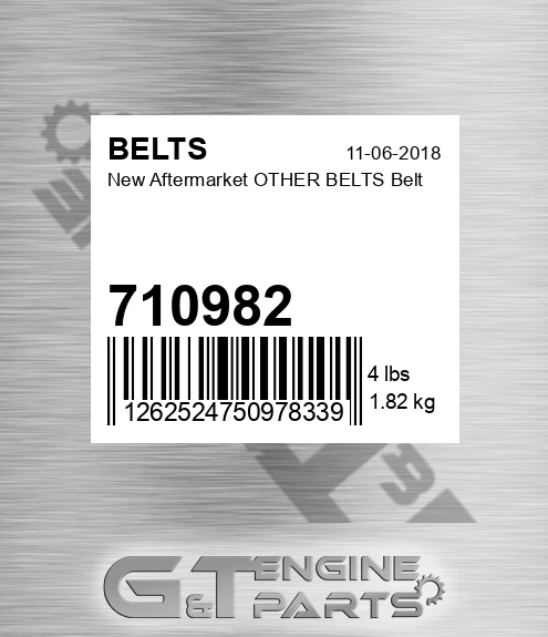 710982 New Aftermarket OTHER BELTS Belt