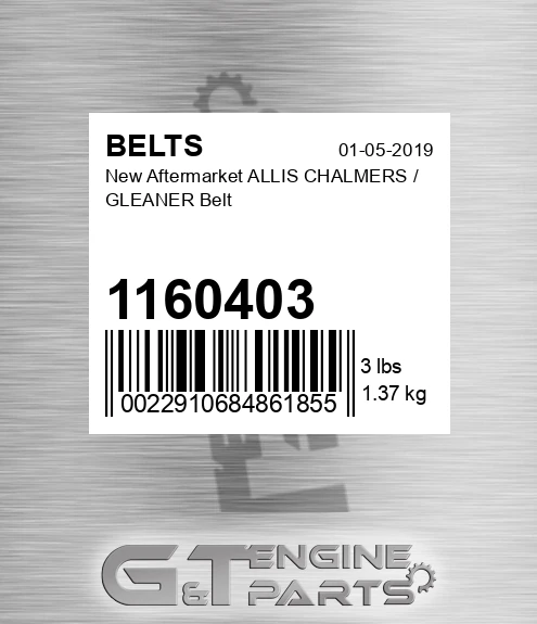 1160403 New Aftermarket ALLIS CHALMERS / GLEANER Belt