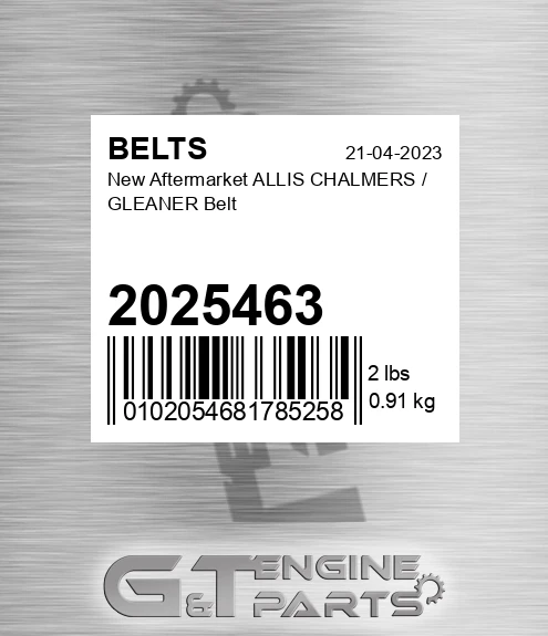 2025463 New Aftermarket ALLIS CHALMERS / GLEANER Belt