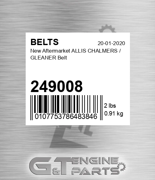 249008 New Aftermarket ALLIS CHALMERS / GLEANER Belt