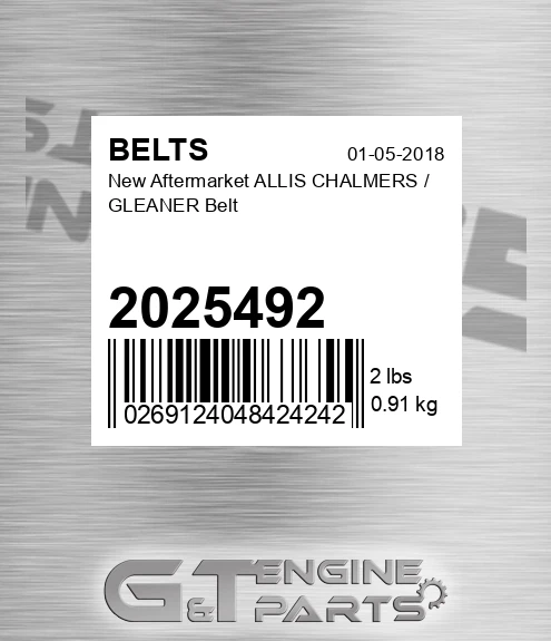 2025492 New Aftermarket ALLIS CHALMERS / GLEANER Belt