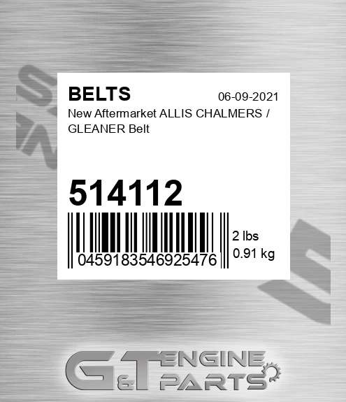 514112 New Aftermarket ALLIS CHALMERS / GLEANER Belt