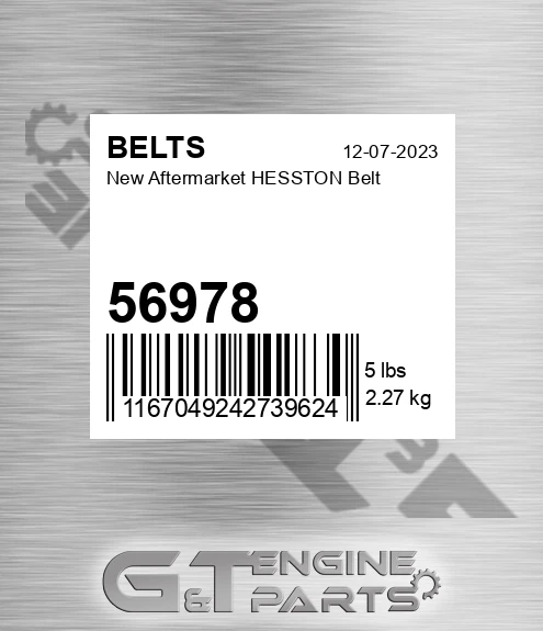 56978 New Aftermarket HESSTON Belt