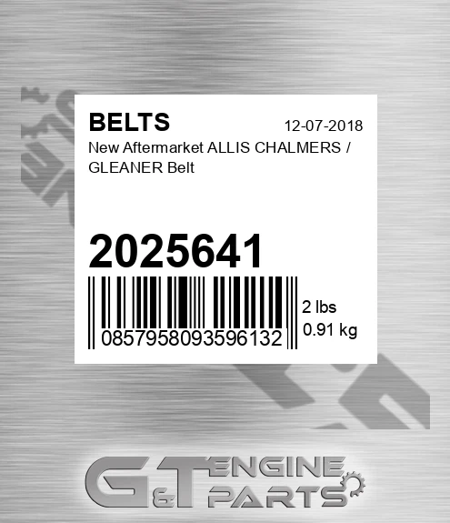 2025641 New Aftermarket ALLIS CHALMERS / GLEANER Belt