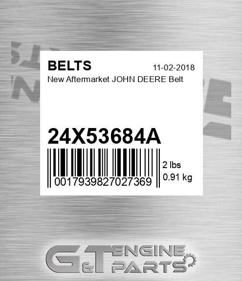 24X53684A New Aftermarket JOHN DEERE Belt