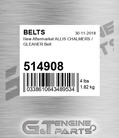 514908 New Aftermarket ALLIS CHALMERS / GLEANER Belt