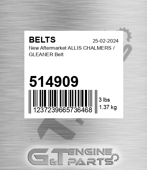 514909 New Aftermarket ALLIS CHALMERS / GLEANER Belt