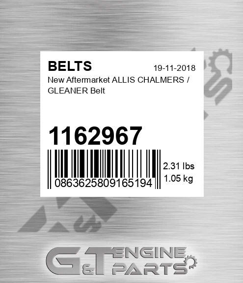 1162967 New Aftermarket ALLIS CHALMERS / GLEANER Belt