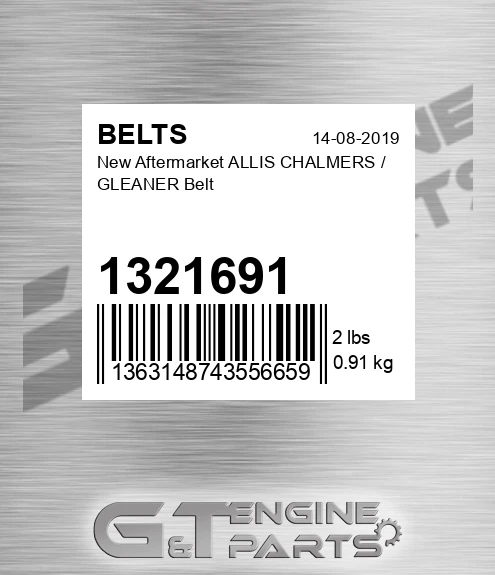 1321691 New Aftermarket ALLIS CHALMERS / GLEANER Belt