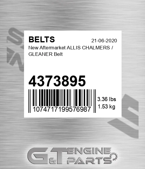 4373895 New Aftermarket ALLIS CHALMERS / GLEANER Belt