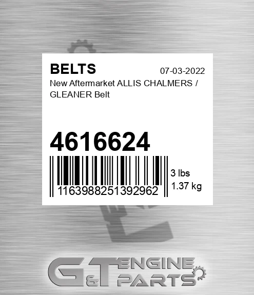 4616624 New Aftermarket ALLIS CHALMERS / GLEANER Belt