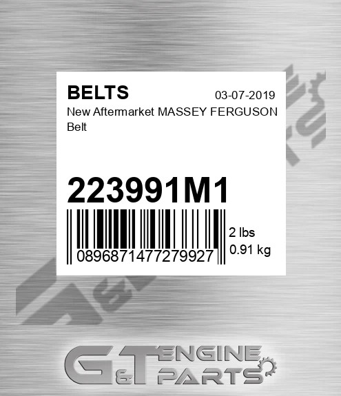 223991M1 New Aftermarket MASSEY FERGUSON Belt