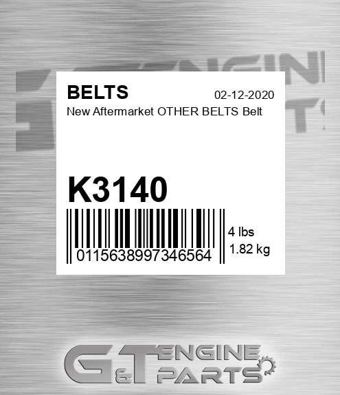 K3140 New Aftermarket OTHER BELTS Belt