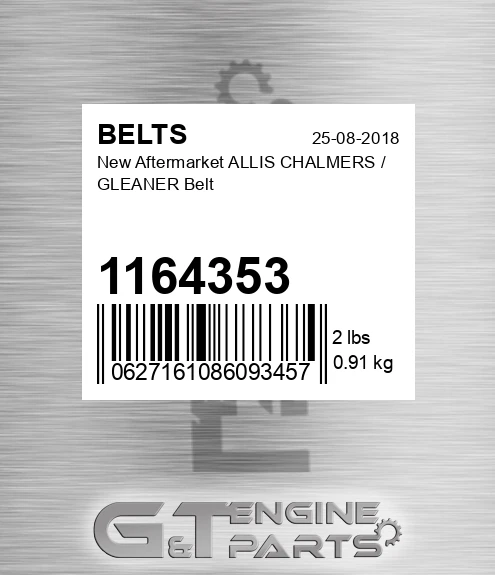 1164353 New Aftermarket ALLIS CHALMERS / GLEANER Belt