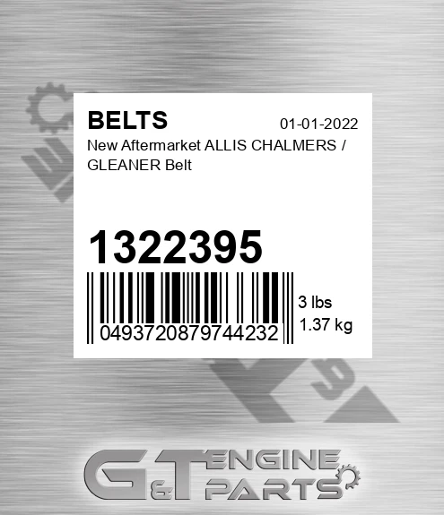 1322395 New Aftermarket ALLIS CHALMERS / GLEANER Belt