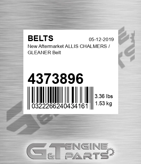 4373896 New Aftermarket ALLIS CHALMERS / GLEANER Belt