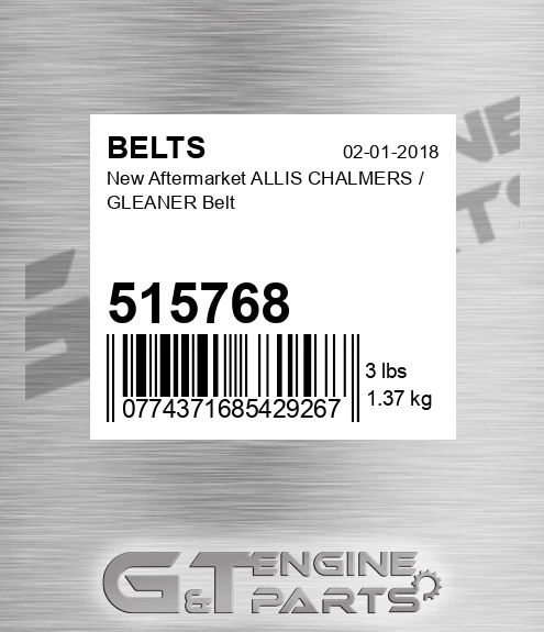 515768 New Aftermarket ALLIS CHALMERS / GLEANER Belt