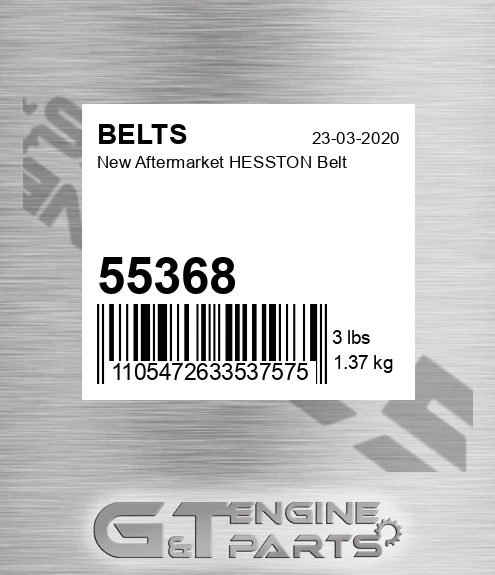 55368 New Aftermarket HESSTON Belt