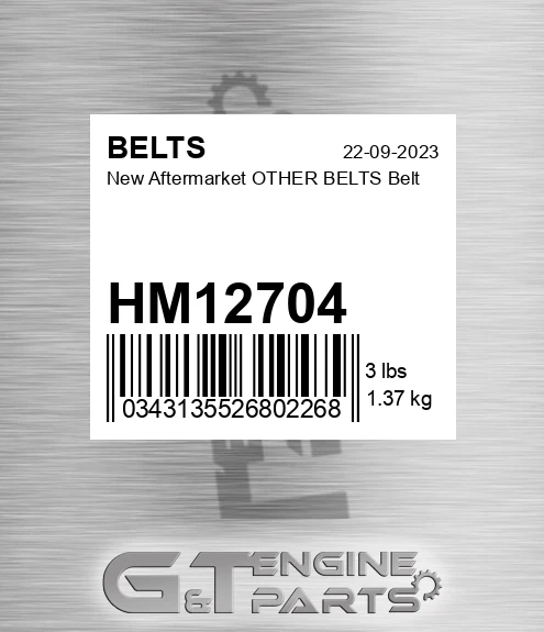 HM12704 New Aftermarket OTHER BELTS Belt