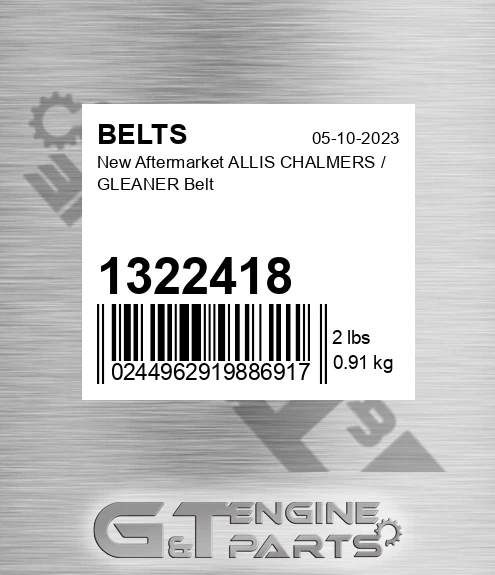 1322418 New Aftermarket ALLIS CHALMERS / GLEANER Belt