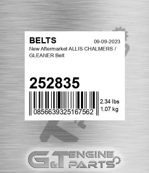 252835 New Aftermarket ALLIS CHALMERS / GLEANER Belt