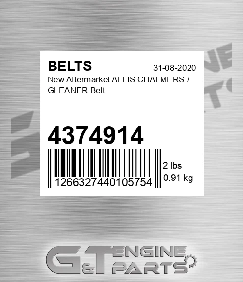 4374914 New Aftermarket ALLIS CHALMERS / GLEANER Belt