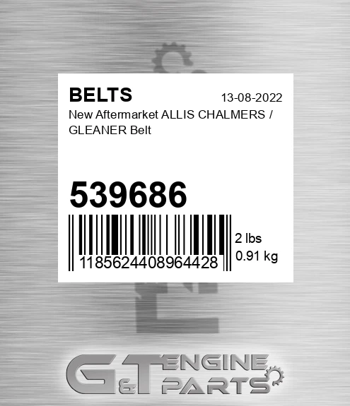 539686 New Aftermarket ALLIS CHALMERS / GLEANER Belt