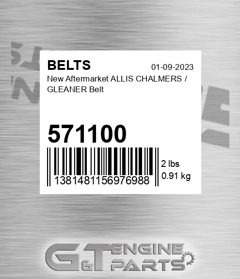 571100 New Aftermarket ALLIS CHALMERS / GLEANER Belt