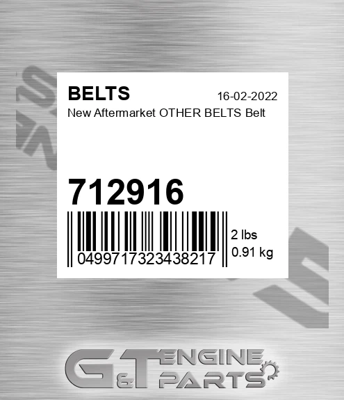 712916 New Aftermarket OTHER BELTS Belt