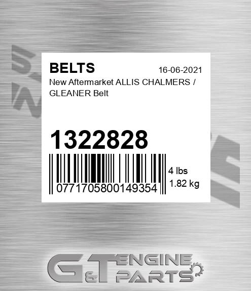 1322828 New Aftermarket ALLIS CHALMERS / GLEANER Belt