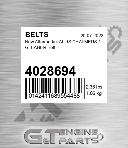 4028694 New Aftermarket ALLIS CHALMERS / GLEANER Belt
