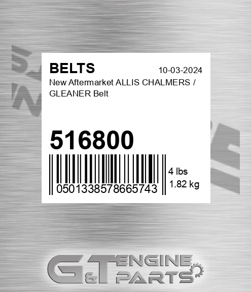 516800 New Aftermarket ALLIS CHALMERS / GLEANER Belt