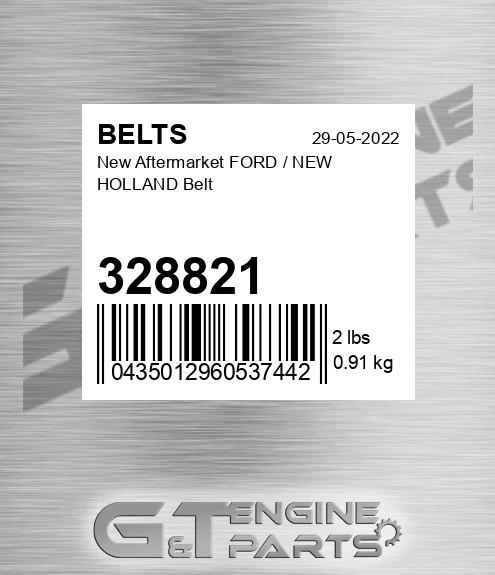 328821 New Aftermarket FORD / NEW HOLLAND Belt