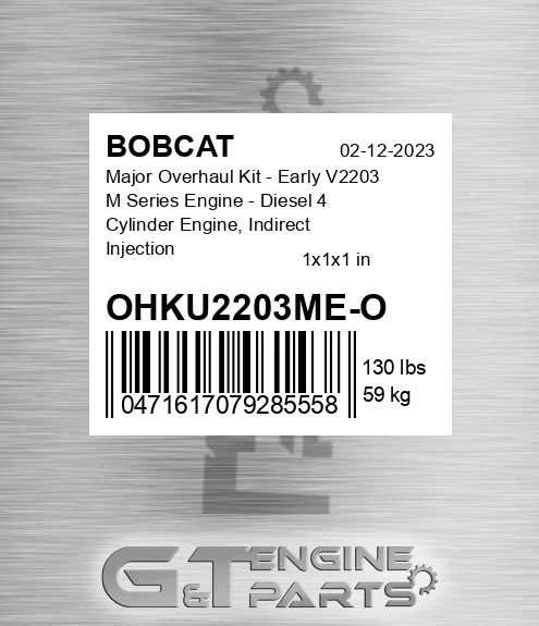 OHKU2203ME-O Major Overhaul Kit - Early V2203 M Series Engine - Diesel 4 Cylinder Engine, Indirect Injection - Thrust Washers