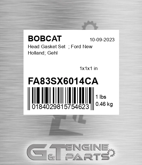 FA83SX6014CA Head Gasket Set ; Ford New Holland; Gehl