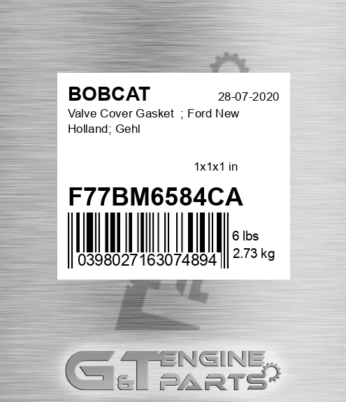 F77BM6584CA Valve Cover Gasket ; Ford New Holland; Gehl