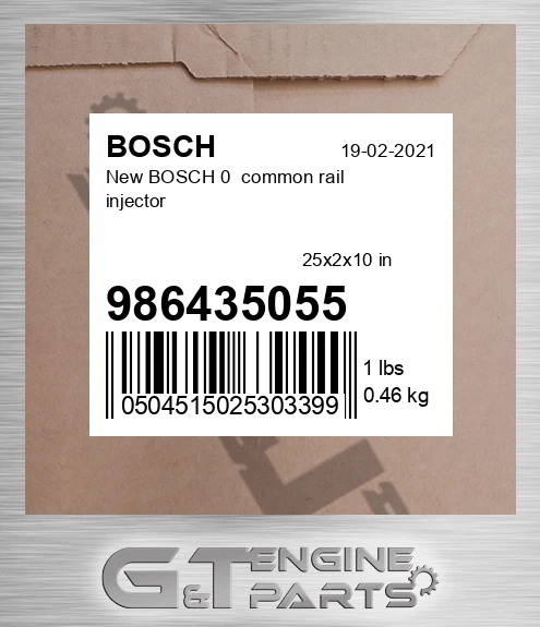 986435055 New BOSCH 0 common rail injector