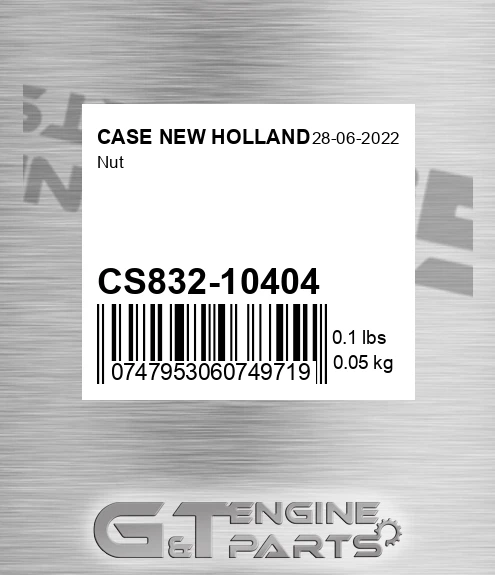 CS832-10404 Nut for CASE NEW HOLLAND