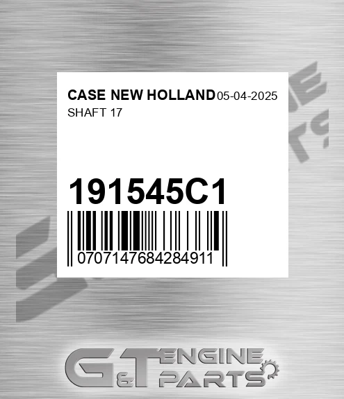 191545C1 Shaft 17 for CASE NEW HOLLAND