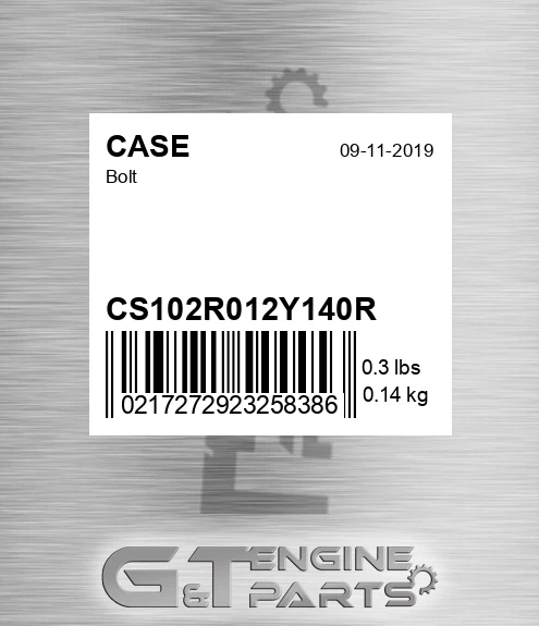 CS102R012Y140R Bolt