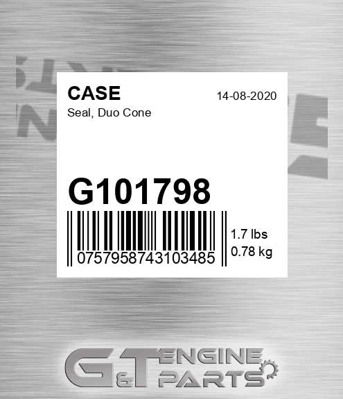 G101798 Seal, Duo Cone for CASE