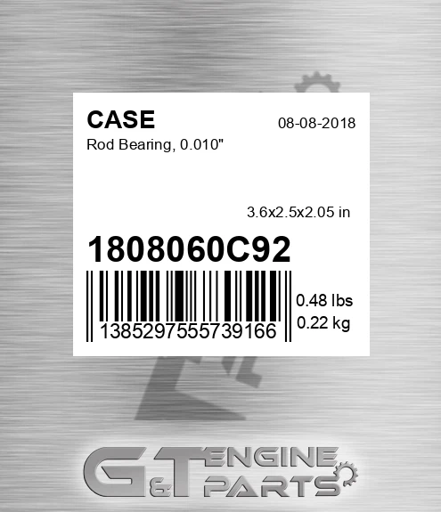 1808060C92 Rod Bearing, 0.010"