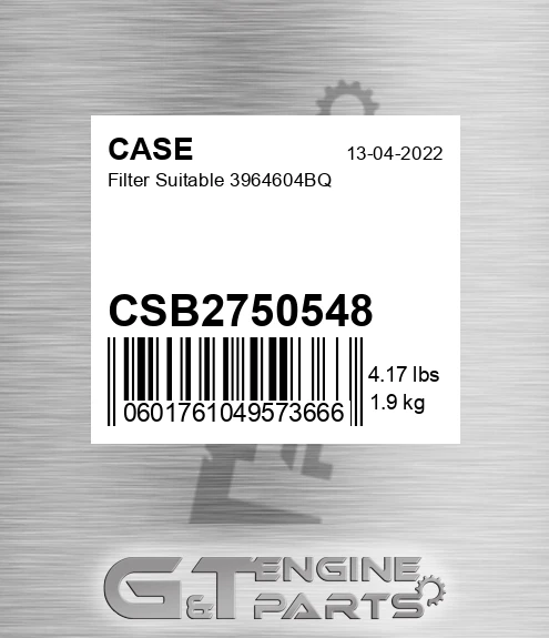 CSB2750548 Filter Suitable 3964604bq