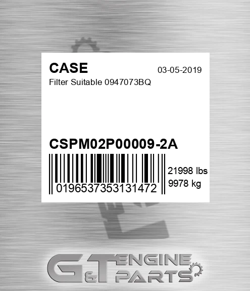CSPM02P00009-2A Filter Suitable 0947073bq
