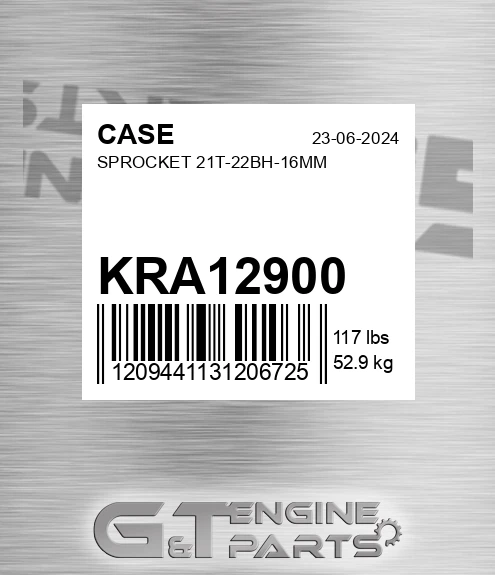 KRA12900 Sprocket 21t-22bh-16mm
